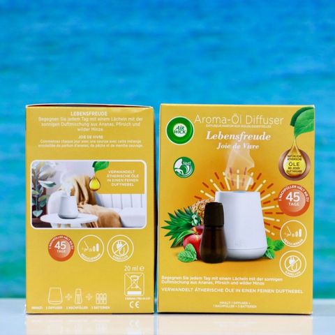 Máy Khuếch Tán Tinh Dầu Air Wick - Hương Dứa Đào Bạc Hà Tự Nhiên, Thiết Kế Sang Trọng, Sử Dụng Dễ Dàng, Thư Giãn 45 Ngày