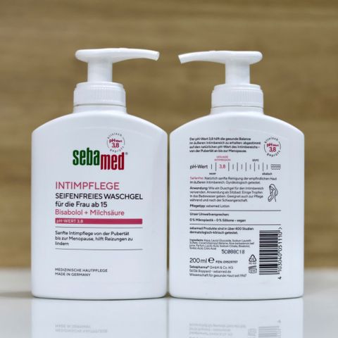 Gel Rửa Phụ Khoa Sebamed Intim Pflege Waschgel 200ml - Duy Trì Cân Bằng pH 3.8, Dịu Nhẹ, An Toàn Cho Da Nhạy Cảm