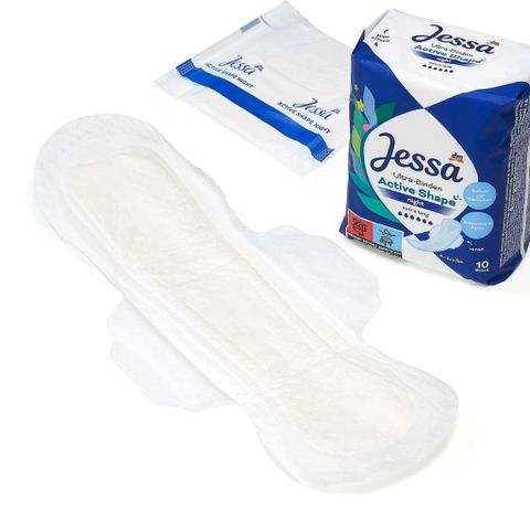 Băng Vệ Sinh Ban Đêm Jessa Ultra Binden Active Shape Night 10 Miếng - Cảm Giác An Toàn, Thấm Hút Siêu Tốt, Thiết Kế Ôm Sát