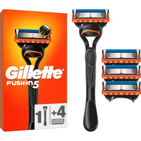 Bộ dao cạo Gillette Fusion5 Starterset – Cán cạo chống trơn kèm 4 lưỡi sắc bén cho trải nghiệm cạo mượt mà, chính xác