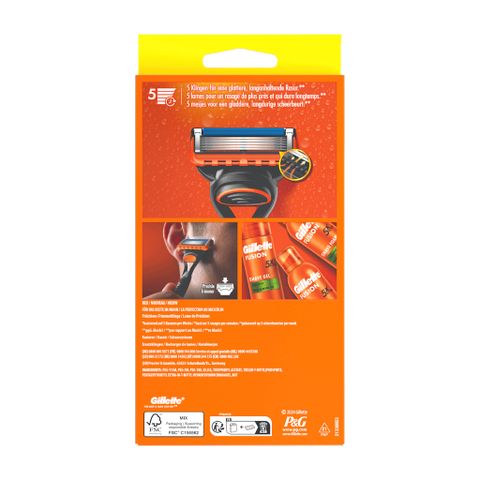 Bộ dao cạo Gillette Fusion5 Starterset – Cán cạo chống trơn kèm 4 lưỡi sắc bén cho trải nghiệm cạo mượt mà, chính xác
