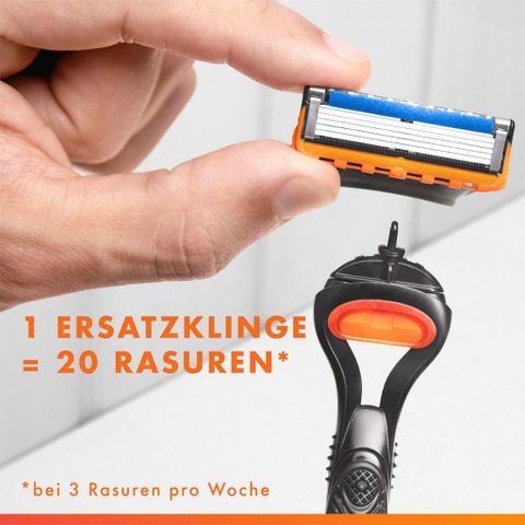 Bộ dao cạo Gillette Fusion5 Starterset – Cán cạo chống trơn kèm 4 lưỡi sắc bén cho trải nghiệm cạo mượt mà, chính xác