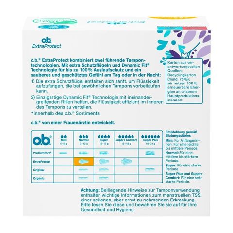 Băng vệ sinh Tampon 3 giọt O.B. ExtraProtect – Bảo vệ tối ưu cả ngày và đêm