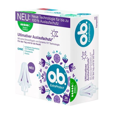 Băng vệ sinh Tampon O.B. ExtraProtect 5 Giọt - Bảo Vệ Ngày Đêm, Hộp 36 Chiếc Nhập Khẩu Từ Đức, An Toàn Và Thoải Mái