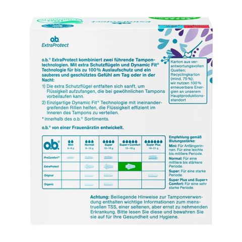 Băng vệ sinh Tampon O.B. ExtraProtect 5 Giọt - Bảo Vệ Ngày Đêm, Hộp 36 Chiếc Nhập Khẩu Từ Đức, An Toàn Và Thoải Mái