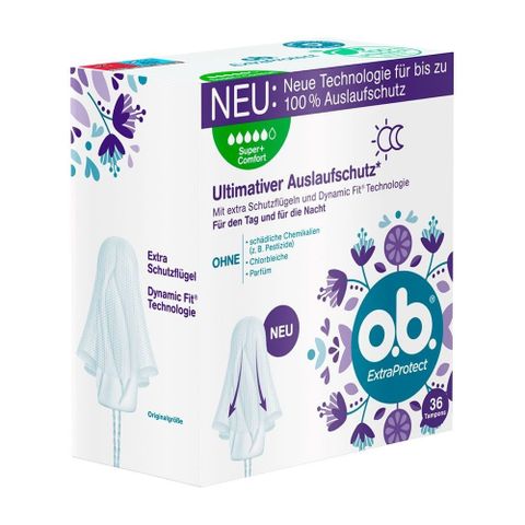 Băng vệ sinh Tampon O.B. ExtraProtect 5 Giọt - Bảo Vệ Ngày Đêm, Hộp 36 Chiếc Nhập Khẩu Từ Đức, An Toàn Và Thoải Mái