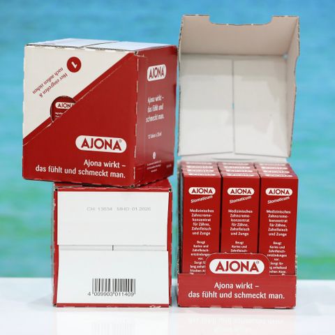 Combo 12 tuýp kem đánh răng Ajona Stomaticum 25ml - Chăm sóc răng miệng tự nhiên, trắng sáng và thơm tho, dành cho răng nhạy cảm