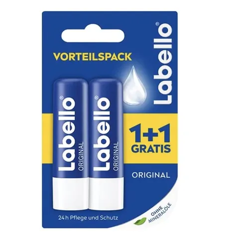 Set son dưỡng môi Labello không màu của Đức.