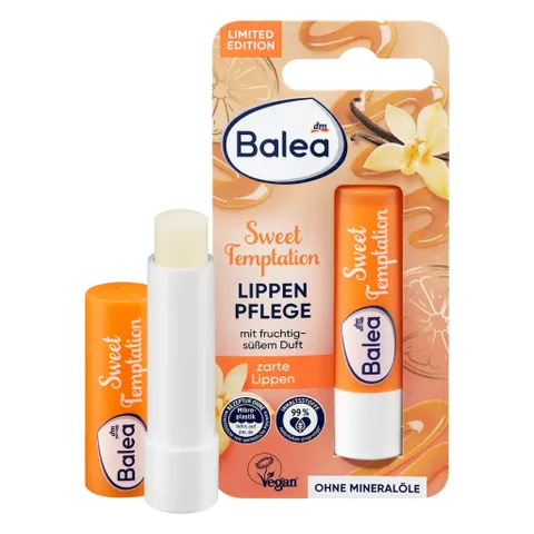 Son Dưỡng Môi Balea Sweet Temptation 4.8g - Dưỡng Ẩm Tự Nhiên, Hương Vani Ngọt Ngào, An Toàn Cho Môi Nhạy Cảm, Phiên Bản Giới Hạn