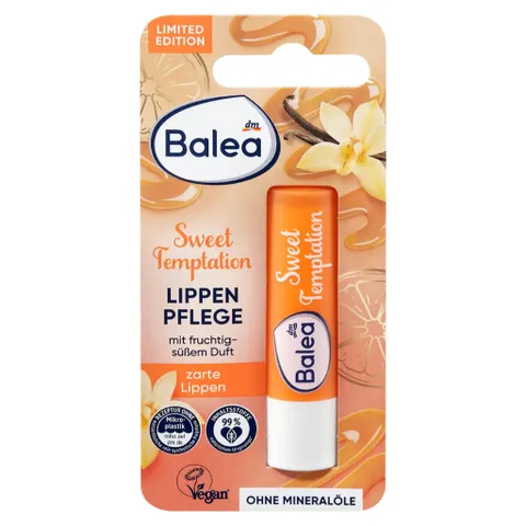 Son Dưỡng Môi Balea Sweet Temptation 4.8g - Dưỡng Ẩm Tự Nhiên, Hương Vani Ngọt Ngào, An Toàn Cho Môi Nhạy Cảm, Phiên Bản Giới Hạn