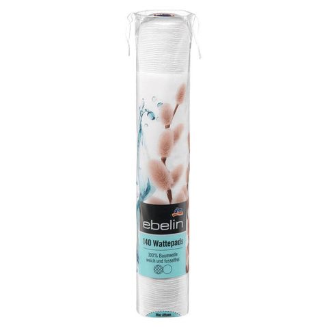 Bông Tẩy Trang Ebelin 140 Miếng - Bông Cotton Tuyệt Đối, Không Xơ, Dùng Tẩy Trang và Làm Sạch Da Mặt, Chất Lượng Y Tế