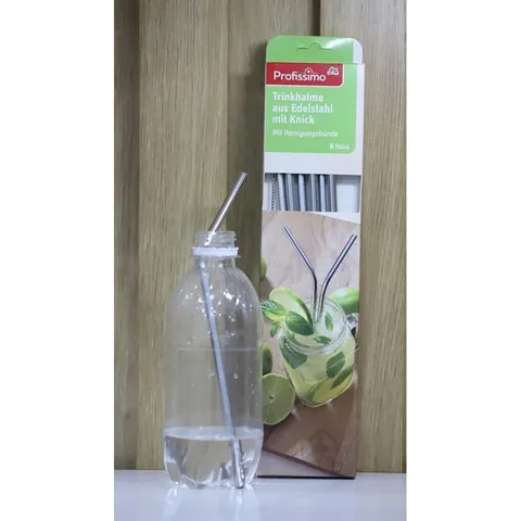 Set 6 ống hút inox Profissimo kèm 1 chổi cọ rửa