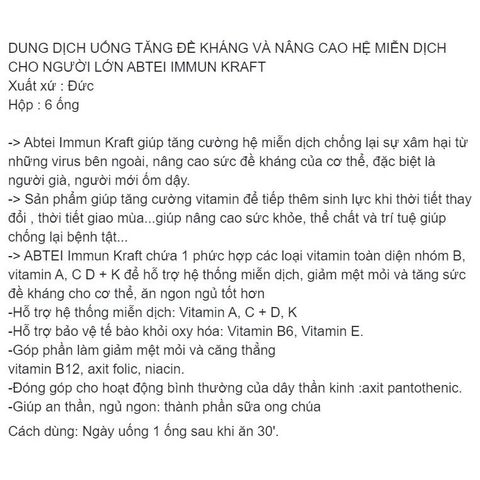 Hàng Đức đủ bill viên tăng đề kháng Abtei Immun Kraft