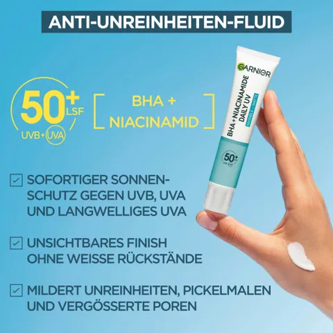 Kem chống nắng, dưỡng da, cấp ẩm, kiềm dầu Garnier 50+, 40ml