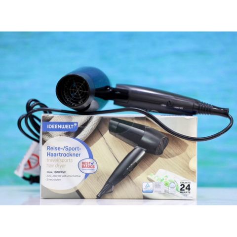 Máy sấy tóc du lịch Rossmann Ideen Welt 1200W - Tiện lợi, Gấp gọn, Sử dụng 220V/110V, Thiết kế thời trang, Bảo vệ quá nhiệt