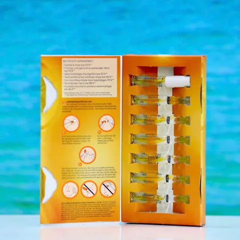Huyết Thanh Balea Vitamin C 2-Phasen Glow Kur - Ampoule Chăm Sóc Da Sáng Mịn, Cung Cấp Độ Ẩm, Không Chứa Hương Liệu - Hộp 7 ống 2ml