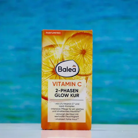 Huyết Thanh Balea Vitamin C 2-Phasen Glow Kur - Ampoule Chăm Sóc Da Sáng Mịn, Cung Cấp Độ Ẩm, Không Chứa Hương Liệu - Hộp 7 ống 2ml