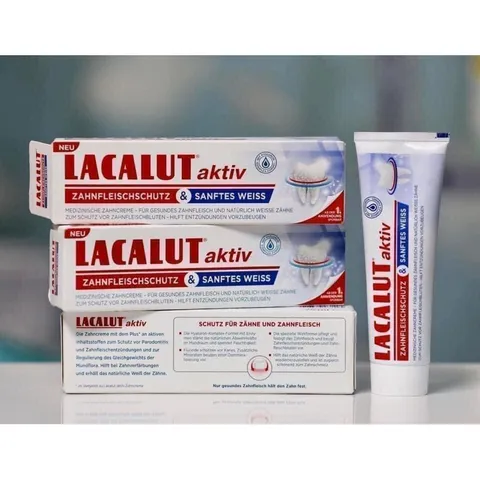 Kem đánh răng LACALUT AKTIV 75ml - Ngăn ngừa chảy máu nướu, giảm ê buốt, bảo vệ răng chắc khỏe, phòng ngừa viêm lợi.