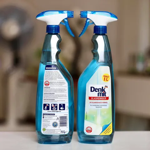 Xịt lau và vệ sinh Kính Denkmit - sạch bong kin kít, chai to 1 Lít