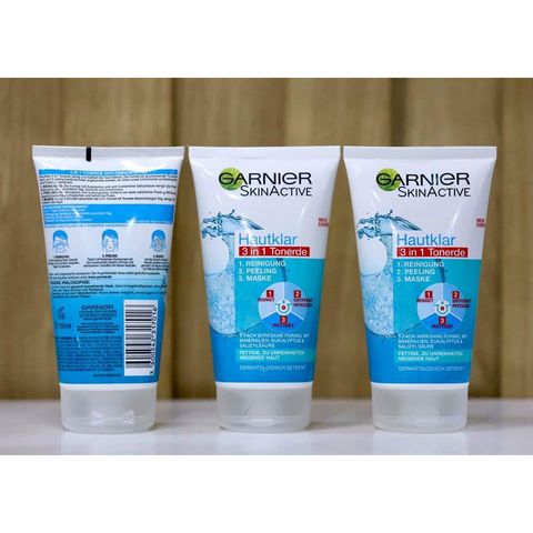 Sữa Rửa Mặt 3 Trong 1 Garnier - Dành Cho Da Nhạy Cảm, Tẩy Da Chết & Đắp Mặt Nạ, Chất Lượng Pháp
