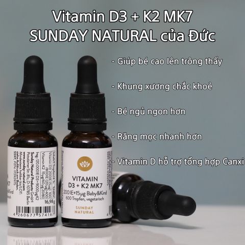 [Hàng xách tay Đức] Hàng Đức đủ Bill Vitamin D3+K2 MK7