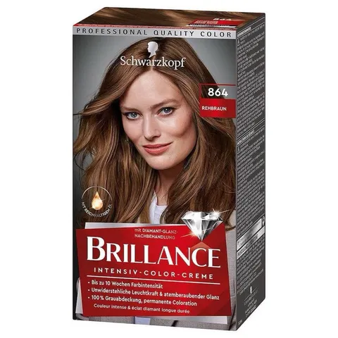 Thuốc Nhuộm Tóc Schwarzkopf Brillance Số 864 - Màu Nâu Tây Cao Cấp, Dễ Sử Dụng Tại Nhà, Giải Pháp An Toàn Cho Tóc
