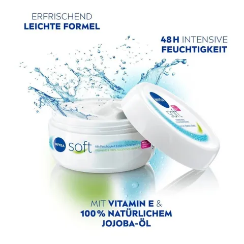 Kem Dưỡng Da Nivea Soft 200ml - Hàng Nội Địa Đức, Dưỡng Ẩm Mịn Màng Cho Mọi Loại Da, Chống Khô Nẻ, Duy Trì Độ Ẩm, Dễ Dàng Thấm ướt
