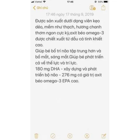Hàng Đức đủ bill Chăm sóc cơ thể bé O mega3