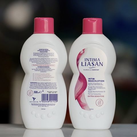 Dung dịch vệ sinh phụ nữ cao cấp Intima Liasan SAGROTAN - Chiết xuất tự nhiên, dưỡng ẩm và bảo vệ vùng nhạy cảm, chai 500ml sang trọng