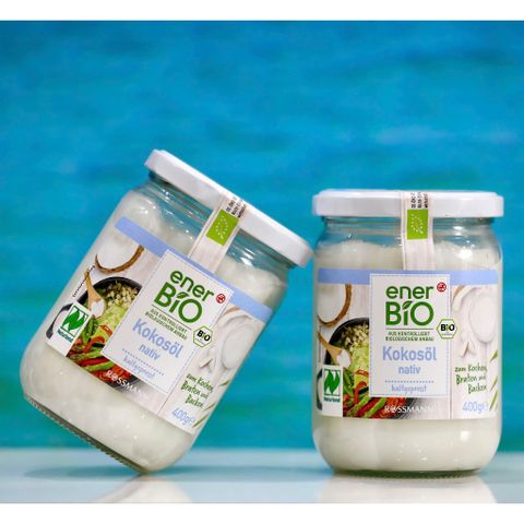 Dầu Dừa Hữu Cơ EnerBio 400g - Nguyên Chất Ép Lạnh, Dưỡng Da, Nấu Ăn Sống Khỏe, Chứng Nhận Hữu Cơ Châu Âu