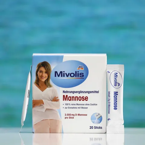 Mivolis D-Mannose 100% Thực Phẩm Bổ Sung - Hỗ Trợ Tiêu Hóa, Hộp 20 Gói Tiện Lợi, Không Chứa Gluten & Lactose