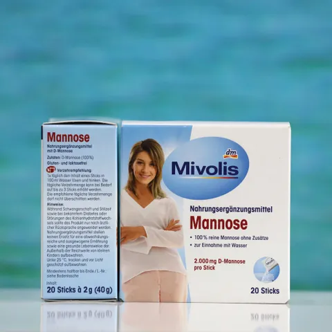 Mivolis D-Mannose 100% Thực Phẩm Bổ Sung - Hỗ Trợ Tiêu Hóa, Hộp 20 Gói Tiện Lợi, Không Chứa Gluten & Lactose