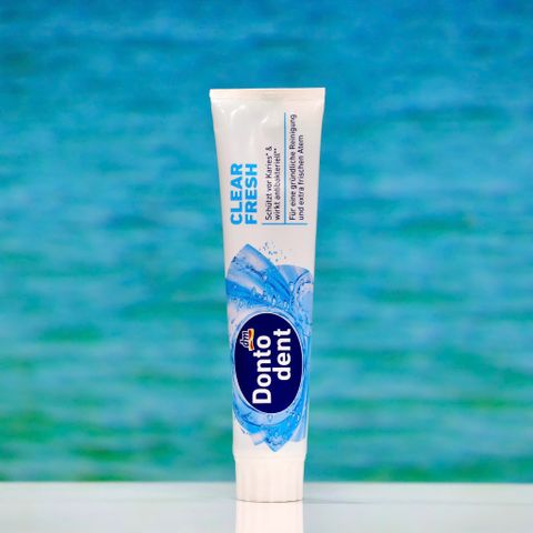 Kem Đánh Răng Dontodent Clear Fresh 125ml - Hương Bạc Hà Tươi Mát, Kháng Khuẩn, Chăm Sóc Răng Miệng Sạch Sẽ, Thuần Chay