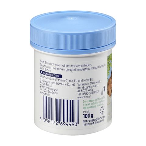 Bột Vitamin C Mivolis 100g - Hỗ trợ miễn dịch, bổ sung dinh dưỡng tự nhiên, không gluten, không lactose, chất lượng cao từ Châu Âu
