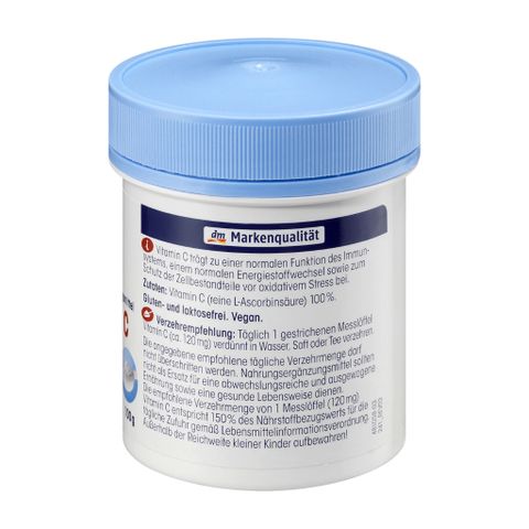 Bột Vitamin C Mivolis 100g - Hỗ trợ miễn dịch, bổ sung dinh dưỡng tự nhiên, không gluten, không lactose, chất lượng cao từ Châu Âu