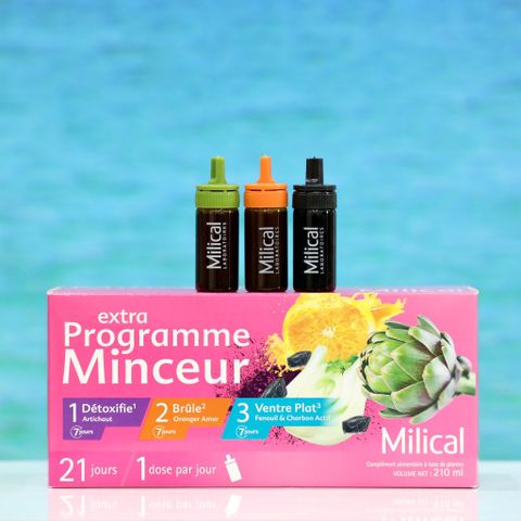 DETOX giảm khối lượng cơ thể 3 trong 1 MILICAL EXTRA - 21 ống 10ml
