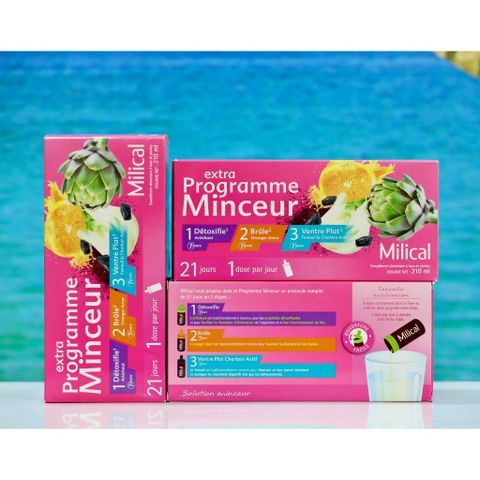 DETOX giảm khối lượng cơ thể 3 trong 1 MILICAL EXTRA - 21 ống 10ml