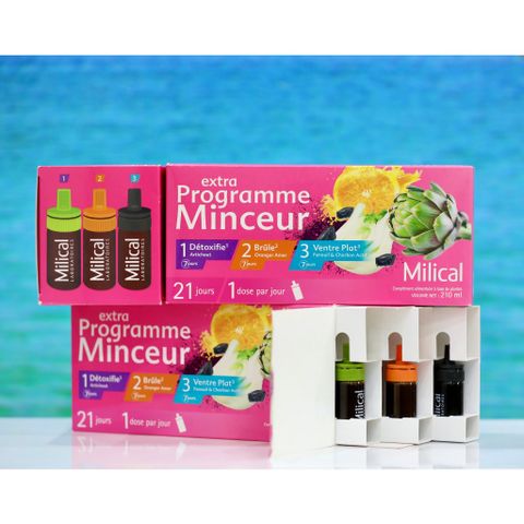 DETOX giảm khối lượng cơ thể 3 trong 1 MILICAL EXTRA - 21 ống 10ml