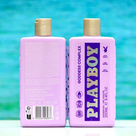Sữa tắm Playboy GODDESS COMPLEX 250ml - 3in1 Unisex Tắm, Rửa Mặt, Gội Đầu, Mùi Đào và Hạt Tiêu Hồng Thơm Ngát
