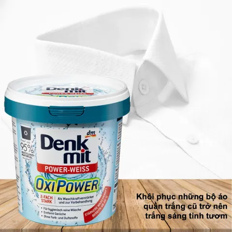 Bột Tẩy Trắng Quần Áo Denkmit Oxi Power 750gr - Giải Pháp Làm Sạch Vết Ố Vàng, Bẩn Cứng Đầu Nhập Khẩu Đức