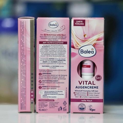 Kem Dưỡng Mắt Balea Vital 5 in 1 - Sản Phẩm Chăm Sóc Da Mặt Xuất Xứ Đức, Dung Tích 15ml