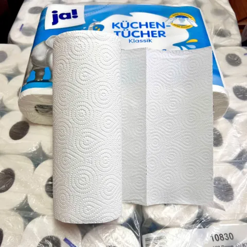 Giấy Lau Bếp Cao Cấp Ja! Küchen-Tücher - Siêu Thấm Hút, Bền Dài, Thân Thiện Môi Trường - Thích Hợp Lau Chùi Nhà Bếp và Nhà Tắm