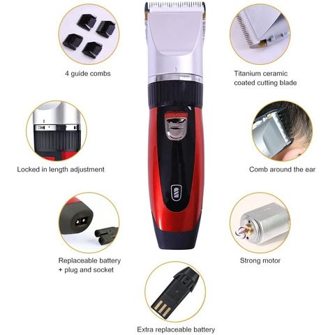 Tông đơ cắt tóc không dây SURKER RFC-508 - Lưỡi gốm TITAN cao cấp, sạc điện, sử dụng cho người lớn và trẻ em, tiện lợi mang theo du lịch