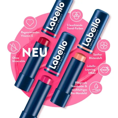 Spon dưỡng môi Labello Lippenpflege Caring Beauty Red, 4,8 g