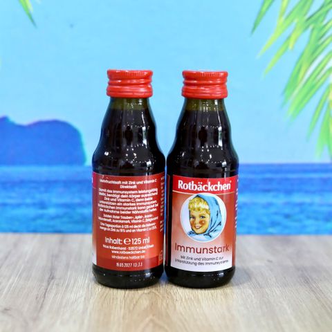 Nước ép Rotbäckchen tự nhiên bổ sung kẽm & vitamin C - Chai thủy tinh 125ml xuất xứ Đức, dành cho người lớn & trẻ em từ 4 tuổi.