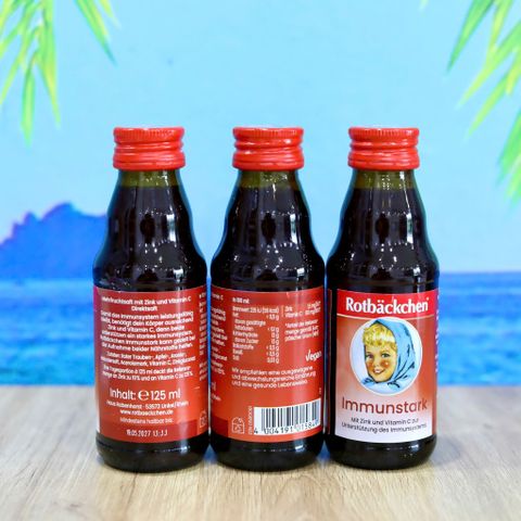 Nước ép Rotbäckchen tự nhiên bổ sung kẽm & vitamin C - Chai thủy tinh 125ml xuất xứ Đức, dành cho người lớn & trẻ em từ 4 tuổi.