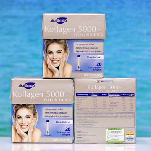Kollagen Thủy Phân Altapharma 5000+ Hương Vị Xoài - Tăng Cường Đàn Hồi Da, Chống Lão Hóa, Hỗ Trợ Sắc Da Khỏe Mạnh - Hộp 20 Ống