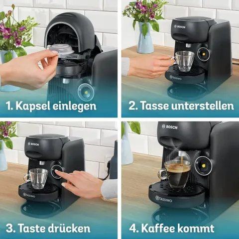 Máy Pha Cà Phê Viên Nén Bosch Tassimo Finesse TAS162E - Thiết Kế Hiện Đại, Chức Năng IntensityBoost, Nhập Khẩu Đức