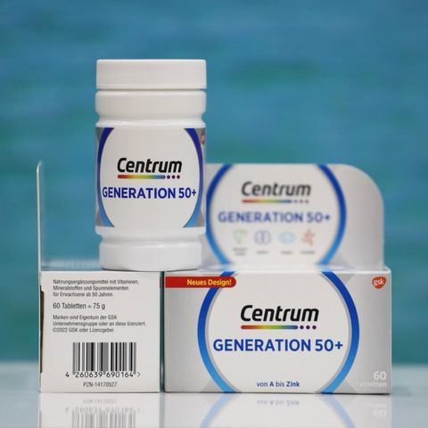 Vitamin tổng hợp cho người trên 50 tuổi Centrum Generation 50+ Hộp 60 viên [Hàng Đức]