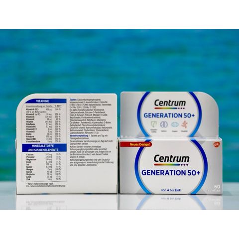 Vitamin tổng hợp cho người trên 50 tuổi Centrum Generation 50+ Hộp 60 viên [Hàng Đức]